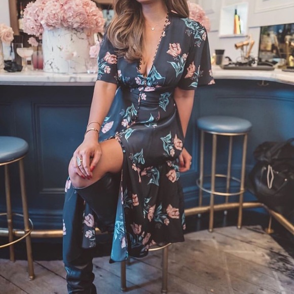 Nicholas Piper Floral Silk Midi Dress NWT - Picture 8 of 8